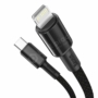 Kép 3/7 - Baseus High Density USB-C - Lightning sodrott szövet PD 20W 5A kábel 1m - fekete