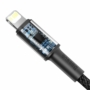 Kép 4/7 - Baseus High Density USB-C - Lightning sodrott szövet PD 20W 5A kábel 1m - fekete