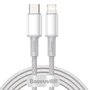 Kép 1/4 - Baseus High Density USB-C - Lightning sodrott szövet PD 20W 2m kábel - fehér