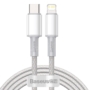 Kép 1/4 - Baseus High Density USB-C - Lightning sodrott szövet PD 20W 2m kábel - fehér