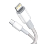 Kép 2/4 - Baseus High Density USB-C - Lightning sodrott szövet PD 20W 2m kábel - fehér