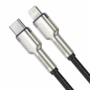Kép 2/6 - Baseus Cafule Metal USB-C - Lightning PD 20W 25cm kábel - fekete