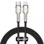 Kép 1/4 - Baseus Cafule Metal USB-C - Lightning PD 20W 1m kábel - fekete