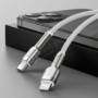Kép 2/10 - Baseus Cafule Metal USB-C - Lightning PD 20W 1m kábel - fehér