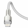 Kép 7/10 - Baseus Cafule Metal USB-C - Lightning PD 20W 1m kábel - fehér