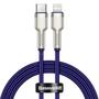 Kép 1/6 - Baseus Cafule Metal USB-C - Lightning PD 20W 1m kábel - lila