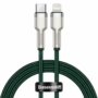 Kép 1/6 - Baseus Cafule Metal USB-C - Lightning PD 20W 1m kábel - sötétzöld