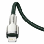 Kép 4/6 - Baseus Cafule Metal USB-C - Lightning PD 20W 1m kábel - sötétzöld