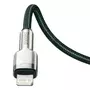 Kép 3/10 - Baseus Cafule Metal USB-C - Lightning PD 20W 2m kábel - sötétzöld