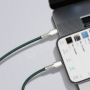 Kép 9/10 - Baseus Cafule Metal USB-C - Lightning PD 20W 2m kábel - sötétzöld