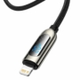 Kép 2/4 - Baseus Display Fast Charging USB-C - Lightning PD 20W 1m kábel kijelzővel - fekete