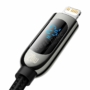 Kép 3/4 - Baseus Display Fast Charging USB-C - Lightning PD 20W 1m kábel kijelzővel - fekete