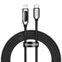 Kép 1/4 - Baseus Display Fast Charging USB-C - Lightning PD 20W 2m kábel kijelzővel - fekete