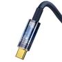 Kép 2/4 - Baseus Explorer Auto Power-Off USB - USB-C 100W 2m kábel - sötétkék