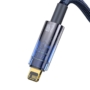 Kép 2/4 - Baseus Explorer Auto Power-Off USB - Lightning 2,4A 1m kábel - sötétkék