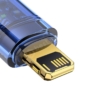 Kép 3/4 - Baseus Explorer Auto Power-Off USB - Lightning 2,4A 1m kábel - sötétkék