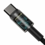 Kép 3/6 - Baseus Tungsten Gold USB-C - USB-C 100W 1m szövet sodrott kábel - fekete