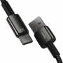 Kép 5/10 - Baseus Tungsten Gold USB - USB-C 66W 2m szövet sodrott kábel - fekete