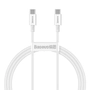 Kép 1/4 - Baseus Superior USB-C - USB-C 100W 1m kábel - fehér