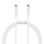 Kép 1/4 - Baseus Superior USB-C - USB-C 100W 1m kábel - fehér