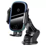 Kép 4/4 - Baseus Light autós telefon tartó vezeték nélküli töltővel tapadókoronggal és szellőzőnyílásba - fekete