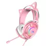 Kép 1/5 - Dareu EH469 USB RGB gamer mikrofonos fejhallgató - rózsaszín