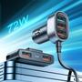 Kép 2/7 - Joyroom autós gyorstöltő hosszabbító kábellel, 45W,  5xUSB-A - fekete
