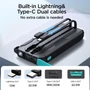 Kép 9/13 - Joyroom JR-L017 22,5W 10000mAh PowerBank beépített USB-C + Lightning kábellel - fekete