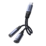 Kép 1/5 - Joyroom SY-C02 USB-C - USB-C + 3,5mm jack DAC audio és töltés elosztó adapter - fekete