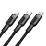 Kép 2/2 - Mcdodo CA-0930 3 az 1-ben USB - USB-C + Lightning + micro-USB 6A 1,8m kábel - fekete