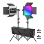 Kép 1/5 - Neewer 660 PRO RGB LED szett, 2db 50W 3200-5600K lámpa állvánnyal és hordtáskával