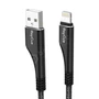 Kép 2/5 - RayCue CA01 USB - Lightning 1,2m 2,4A sodrott kábel - fekete-szürke