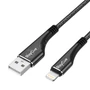 Kép 4/5 - RayCue CA01 USB - Lightning 1,2m 2,4A sodrott kábel - fekete-szürke