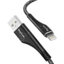 Kép 5/5 - RayCue CA01 USB - Lightning 1,2m 2,4A sodrott kábel - fekete-szürke