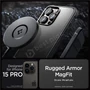 Kép 12/17 - Spigen Rugged Armor MagSafe Matte Black tok - Apple iPhone 15 Pro - matt fekete