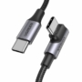 Kép 1/2 - Ugreen US334 USB-C - USB-C 90º 480Mb/s 2m derékszögű kábel - fekete