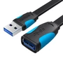 Kép 1/2 - Vention VAS-A13-B200 lapos USB 3.0 hosszabbító kábel 2m - fekete