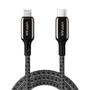 Kép 1/2 - Vipfan P03 USB-C - Lightning 1,5m PD fonott kábel - fekete