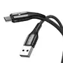 Kép 2/3 - Vipfan Colorful X13 USB - micro-USB 3A 1,2m sodrott kábel - fekete