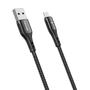 Kép 3/3 - Vipfan Colorful X13 USB - micro-USB 3A 1,2m sodrott kábel - fekete