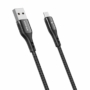 Kép 3/3 - Vipfan Colorful X13 USB - micro-USB 3A 1,2m sodrott kábel - fekete