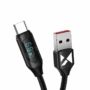 Kép 1/5 - Wozinsky WUACC2 USB - USB-C 66W 6A 2m kábel kijelzővel gyorstöltéshez - fekete