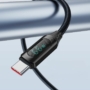 Kép 5/5 - Wozinsky WUACC2 USB - USB-C 66W 6A 2m kábel kijelzővel gyorstöltéshez - fekete