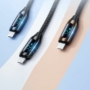 Kép 5/6 - Wozinsky WUALC2 USB - Lightning  2,4A 2m kábel kijelzővel - fekete