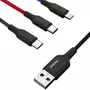 Kép 3/5 - Dudao 3-az-1-ben USB - USB Type-C + Lightning + Micro-USB 5A 38cm kábel - fekete