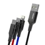 Kép 5/5 - Dudao 3-az-1-ben USB - USB Type-C + Lightning + Micro-USB 5A 38cm kábel - fekete