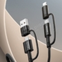 Kép 3/6 - Joyroom 4az1-ben  USB Type-C / USB - USB Type-C / Lightning PD 3A 60W 1,8m kábel - zöld