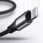 Kép 6/8 - Joyroom USB - Lightning 3A 1,5m szövet sodrott kábel - fekete