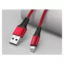 Kép 3/6 - Joyroom USB - Lightning 3A 1,5m szövet sodrott kábel - piros