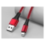 Kép 3/6 - Joyroom USB - Lightning 3A 1,5m szövet sodrott kábel - piros